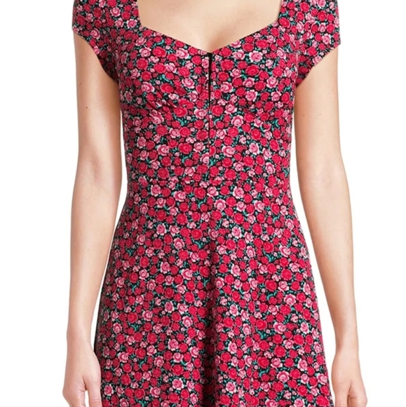 No Boundaries pink with red mini floral dress pt to pt 22 length 35 - Picture 8 of 12